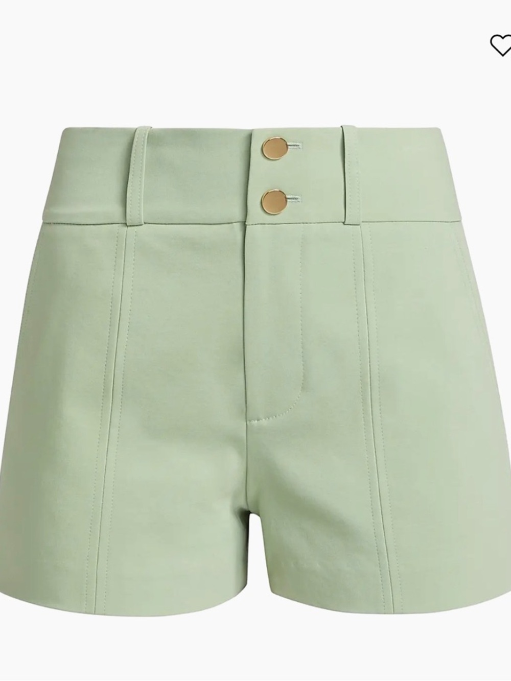 Alice + Olivia Sage Green High-Waist Tailored Shorts